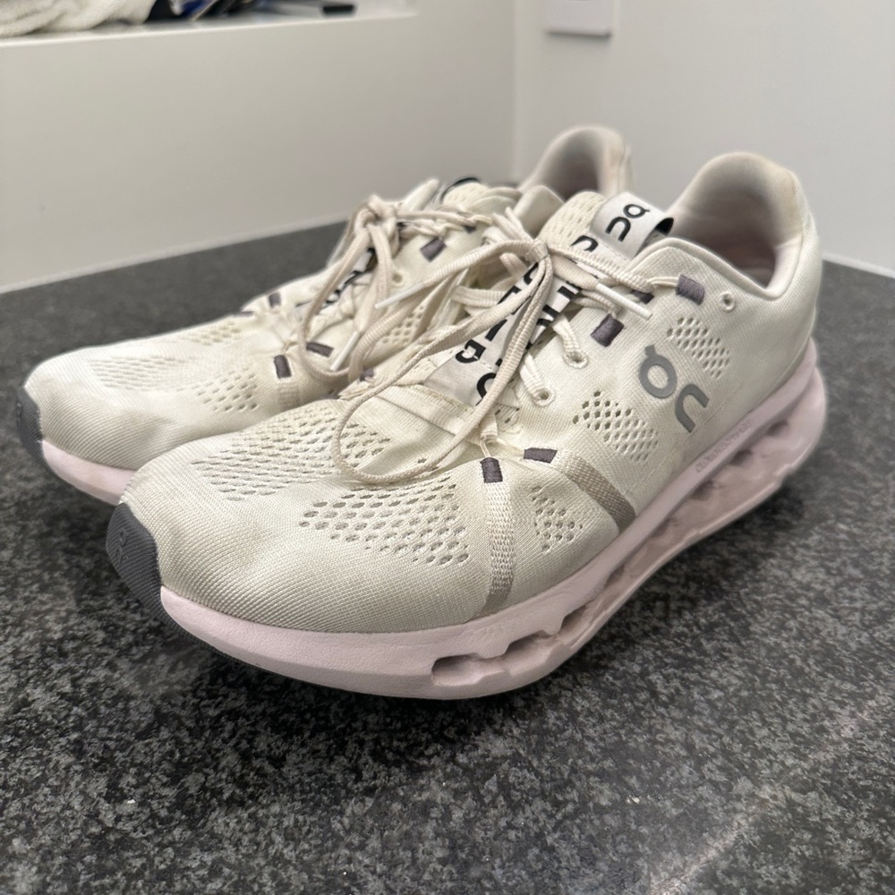 On White Running Shoes